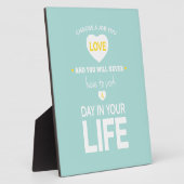 ジョブの選択ティール(緑がかった色)感動的引用文 フォトプラーク (側面)