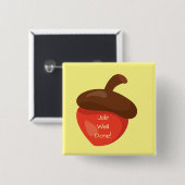 ジョブよく行われた赤いコーン黄色のバックグラウンド報酬 缶バッジ (正面&裏面)