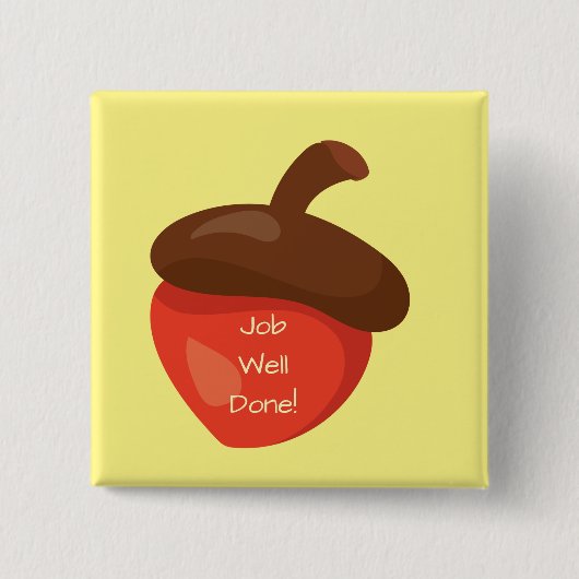 ジョブよく行われた赤いコーン黄色のバックグラウンド報酬 缶バッジ (正面)