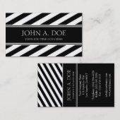 ジョブタイトルB/Wリボン斜めバー 名刺 (正面/裏面)