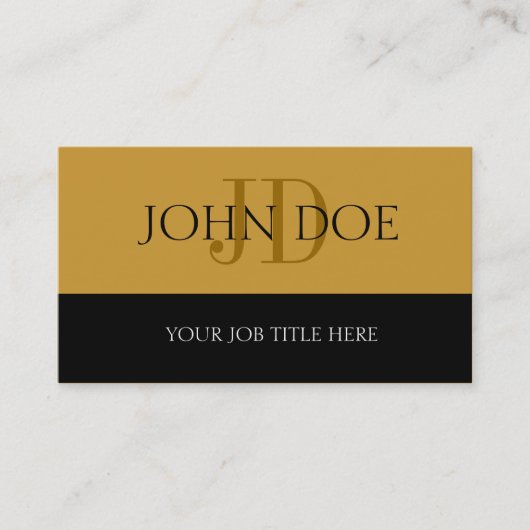 ジョブタイトルSストライプ金ゴールド 名刺 (正面)