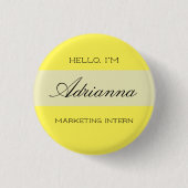ジョブパーソナライズされたタイトルが黄色の名前タグボタン 缶バッジ (正面)