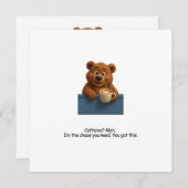 ジョブプロモーション – コーヒー、クマ、オフィスのユーモア シーズンカード (正面/裏面)