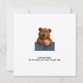 ジョブプロモーション – コーヒー、クマ、オフィスのユーモア シーズンカード (正面)