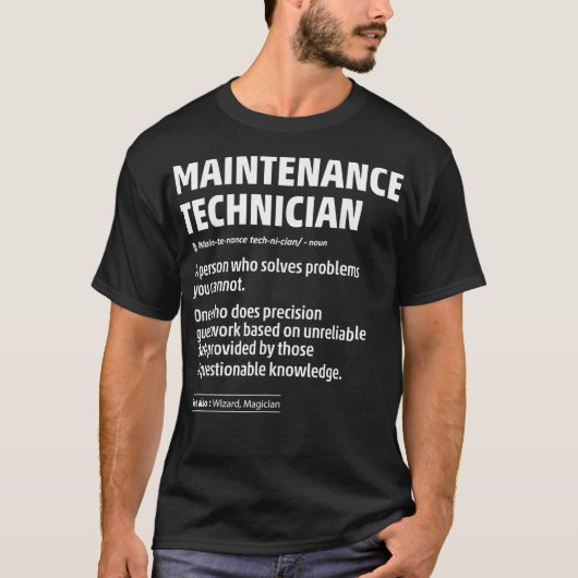 ジョブ定義おもしろい保守技術者ギフトM Tシャツ (正面)