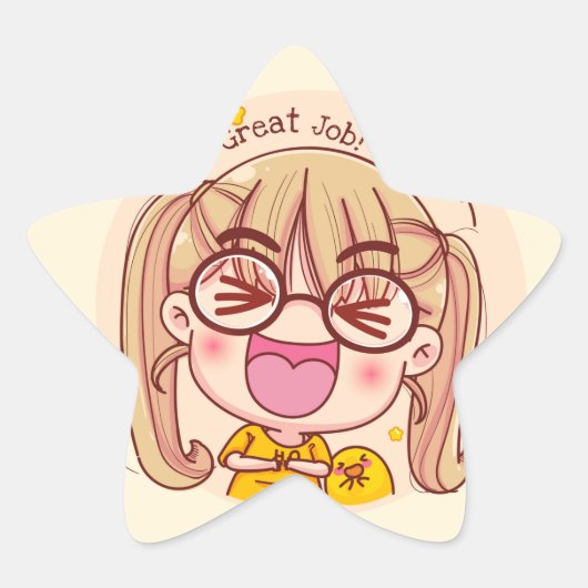 ジョブ素晴らしかわいい 星シール (正面)