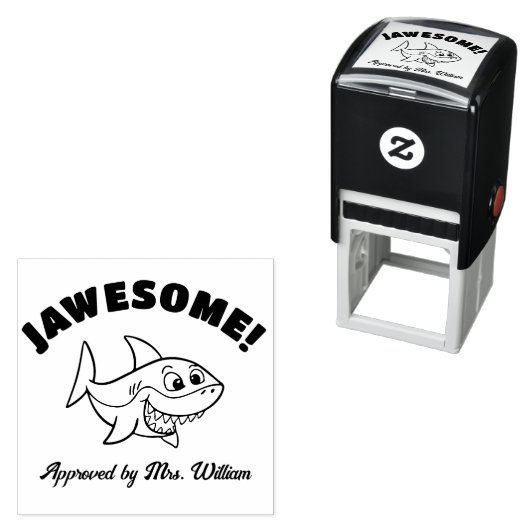 ジョブ素晴らしキュートサメ格付け勇気付けられる先生 セルフインキングスタンプ (インサイチュ)