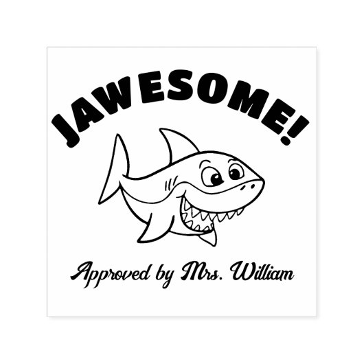 ジョブ素晴らしキュートサメ格付け勇気付けられる先生 セルフインキングスタンプ (デザイン)