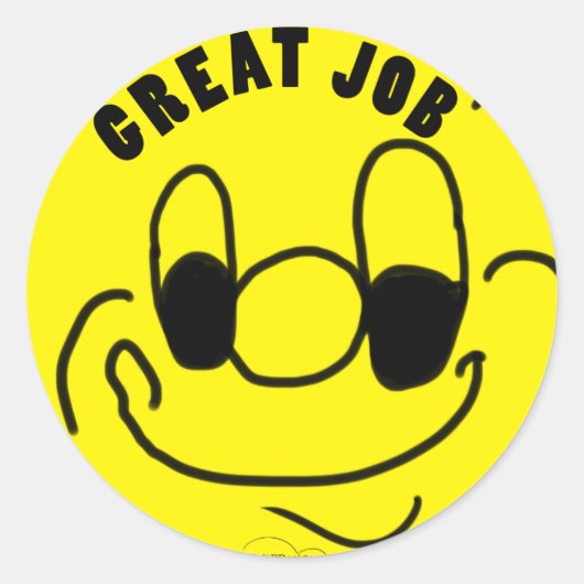 ジョブ素晴らしステッカー ラウンドシール (正面)