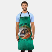 ジョブ素晴らしパパ...ファーザーズカスタムデイ写真グリーン エプロン (着用した状態)