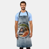 ジョブ素晴らしパパ...ファーザーズカスタムデイ写真グレー エプロン (着用した状態)