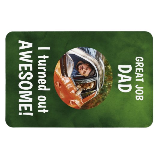 ジョブ素晴らしパパ...ファーザーズカスタムデイ写真レッドマグン マグネット (横)