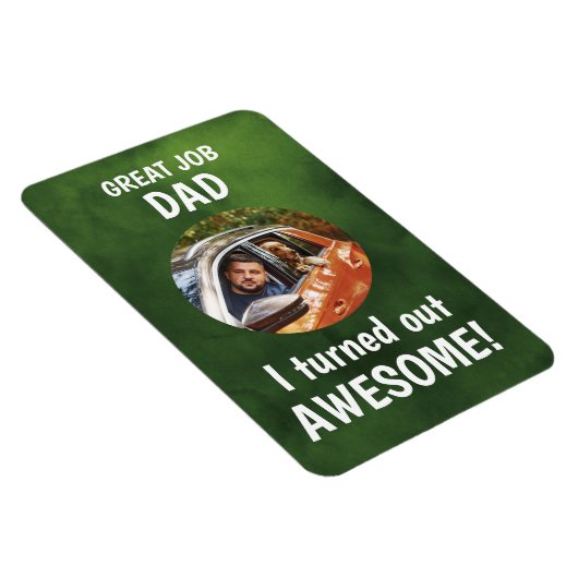 ジョブ素晴らしパパ...ファーザーズカスタムデイ写真レッドマグン マグネット (右側)