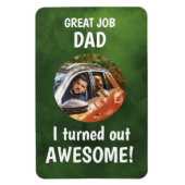 ジョブ素晴らしパパ...ファーザーズカスタムデイ写真レッドマグン マグネット (縦)