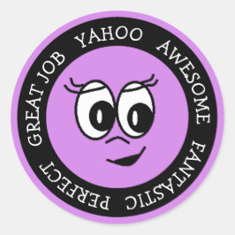 ジョブ素晴らしパープル顔シール ラウンドシール