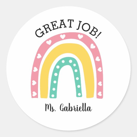 ジョブ素晴らしレインボー ラウンドシール (正面)