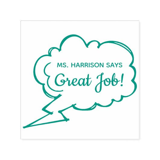 ジョブ素晴らしワードの勇気付けられる先生名 セルフインキングスタンプ (デザイン)