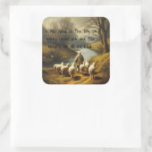 ジョブ12:10すべての生き物の聖なる書物、 経典生活 スクエアシール (バッグ)