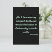 ジョブ19:25 KJV聖書の聖なる書物、 経典挨拶 カード (スタンド正面)