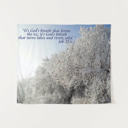 ジョブ37:6冬感動的の風景 タペストリー (正面(横))