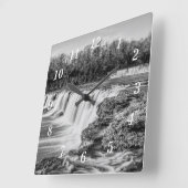 ジョプリングランド秋の概要グレースケールウォールクロック スクエア壁時計 (傾斜)