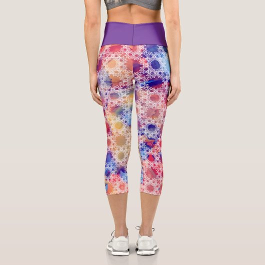 ジョヤ数々の・イブの色幾何学模様ヨガ・カプリス カプリレギンス (裏面)