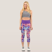 ジョヤ数々の・イブの色幾何学模様ヨガ・カプリス カプリレギンス (正面)