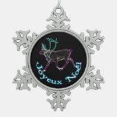 ジョユёーNoL – 電気カリブー スノーフレークピューターオーナメント (正面)