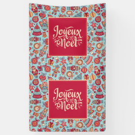 ジョユノエルメリークリスマスフランスのフォークアート 横断幕