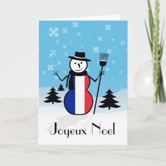 ジョユノエルメリークリスマスフランスの雪だるまフランス シーズンカード