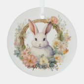 ジョユーズパクイースターバニーフローラリース ガラスオーナメント (裏面)