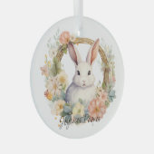 ジョユーズパクイースターバニーフローラリース ガラスオーナメント (正面右)