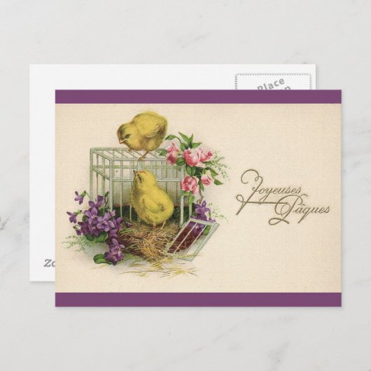 ジョユーズパケス(ハッピーイースター)ヴィンテージ シーズンポストカード (正面/裏面)