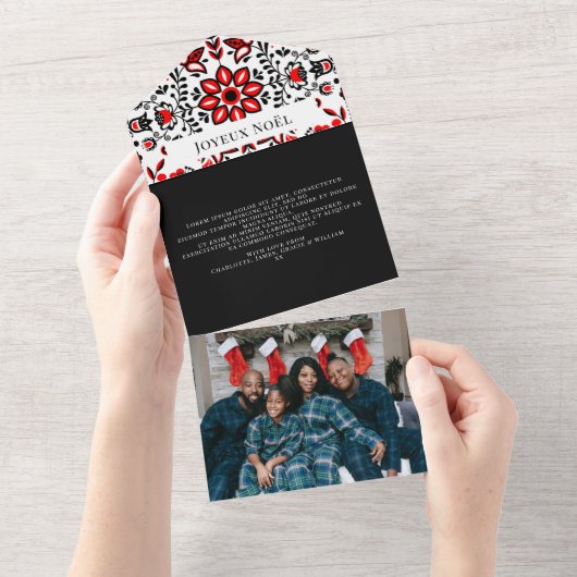 ジョユーヌエルスカンジナビア様式クリスマス オールインワン招待状 (貼ってはがせる)