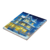 ジョユーヌエルブルーかわいらしクリスマスハウス タイル (側面)