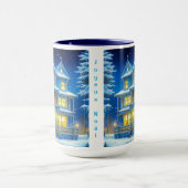 ジョユーヌエルブルーかわいらしクリスマスハウス マグカップ (中央)