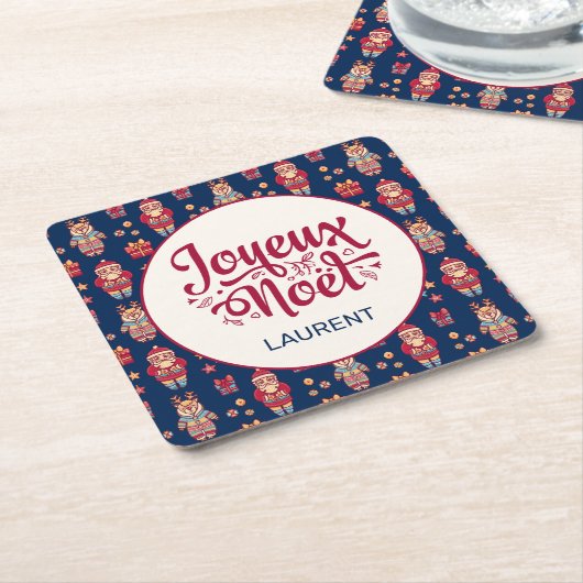 ジョユーノエパーソナライズされたル スクエアペーパーコースター (アングル)