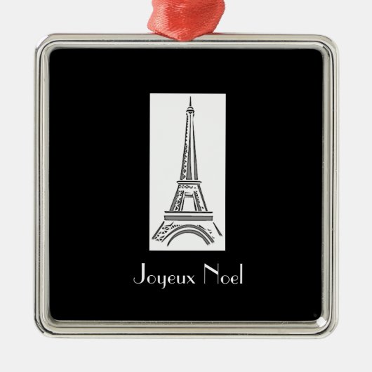 ジョユーノエルエッフェルタワーフランスのクリスマスオーナメント メタルオーナメント (正面)