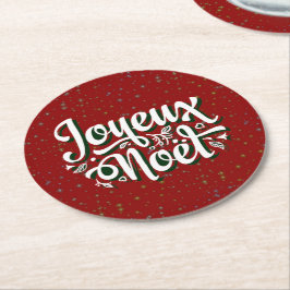 ジョユーノエルクリスフランスのマス文字 ラウンドペーパーコースター