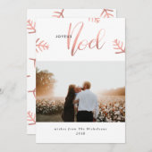 ジョユーノエルバラ金ゴールドタイポグラフィクリスマスフォト シーズンカード (正面/裏面)