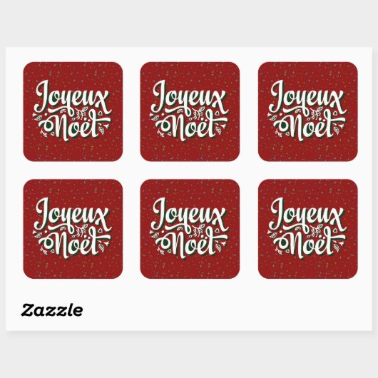 ジョユーノエルフランスのクリスマス文字紙 スクエアシール (シート)