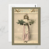 ジョユーノエルヴィンテージフランスのクリスマスグリーティングウォラ ポストカード (正面/裏面)