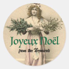 ジョユーノエルヴィンテージフランスのクリスマスfromパッケージ ラウンドシール