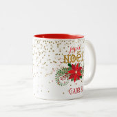 ジョユーノエル金ゴールドグリッターポインセチア ツートーンマグカップ (正面右)