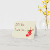 ジョユーノエル・エ・ボンヌ・アネクリスマスフランスの カード (黄色い花)