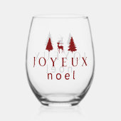 ジョユーノールクリスマスデザインウィズスノーフレーク ステムなしワイングラス (裏面)