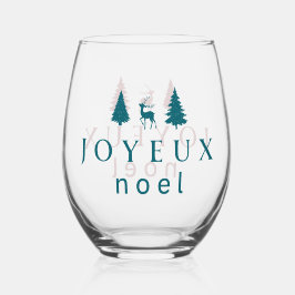 ジョユーノールクリスマスデザインウィズスノーフレーク ステムなしワイングラス