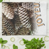 ジョユーノールクリスマスホリデーパインコーン キッチンタオル (折り畳み)