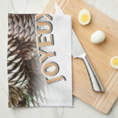 ジョユーノールクリスマスホリデーパインコーン キッチンタオル (四つ折り)