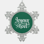 ジョユーノールグリーン スノーフレークピューターオーナメント (正面)